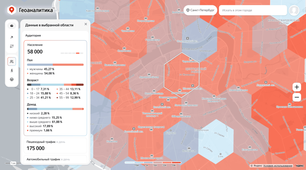 Сервис Яндекс Геоаналитика